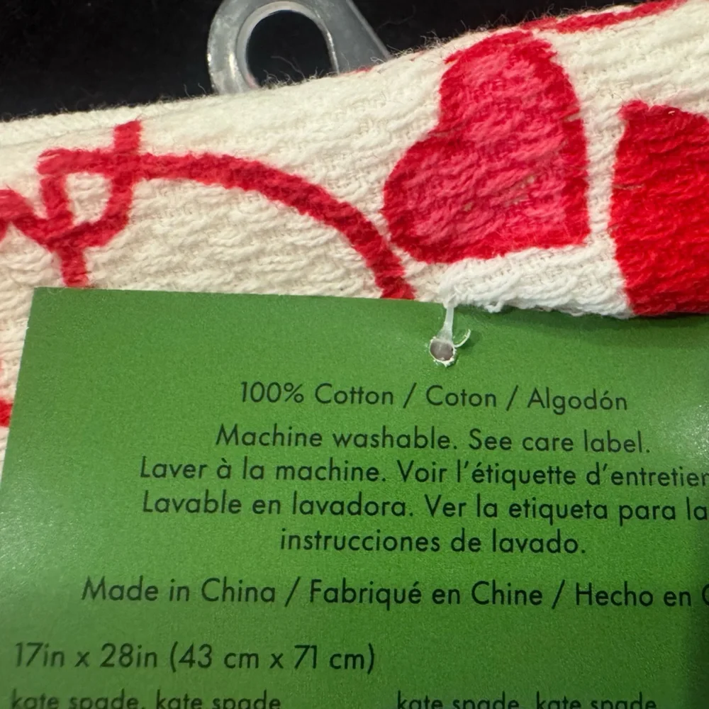 Kate Spade trio of towels -2 Red Heart Pattern 1 red stripes❤️fun 4 kitchen/bath